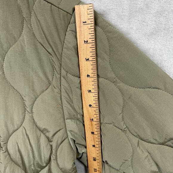 And Now This Women Jacket NEW Plus 2X Green Reversible Collarless Quilted Nylon - Picture 10 of 11
